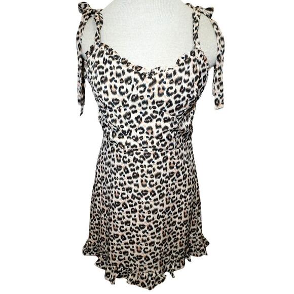 Audrey 3+1 Leopard Print Mini Dress – Size M - Picture 1 of 6